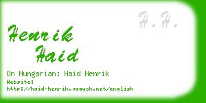 henrik haid business card